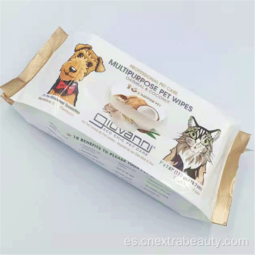 Toallitas húmedas diarias para perros con aroma a fibra de bambú